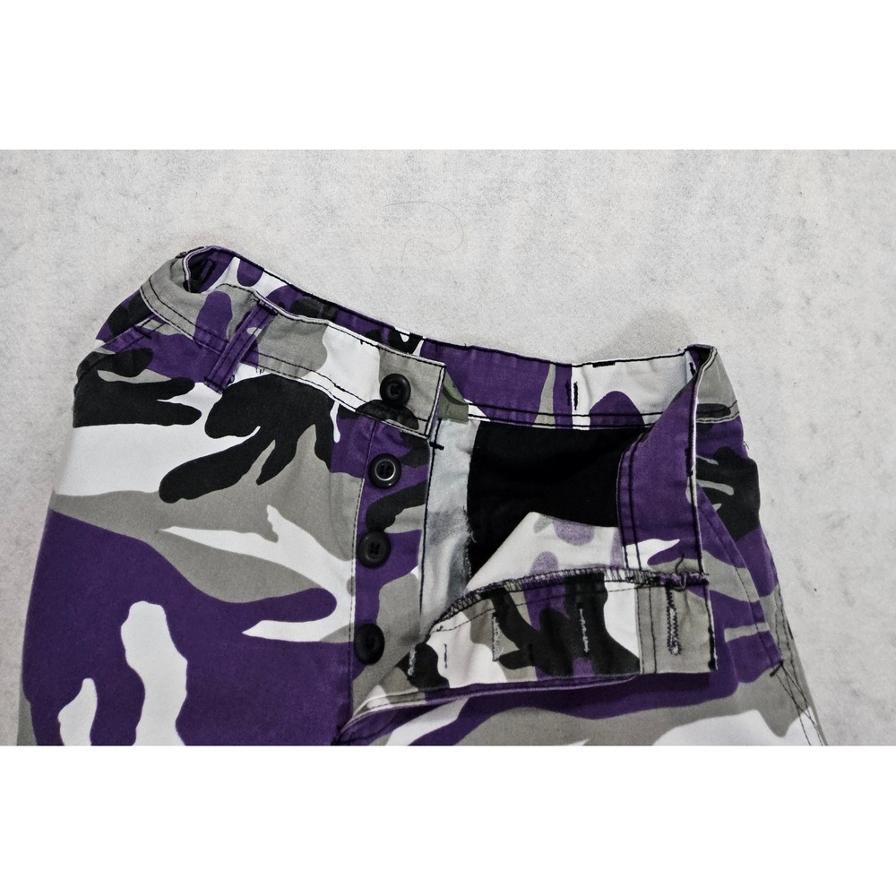 Rothco Cargo Pants Women Small 27 X 30 Purple Camo parachute Vtg Y2K 90s Baggie - Picture 10 of 12